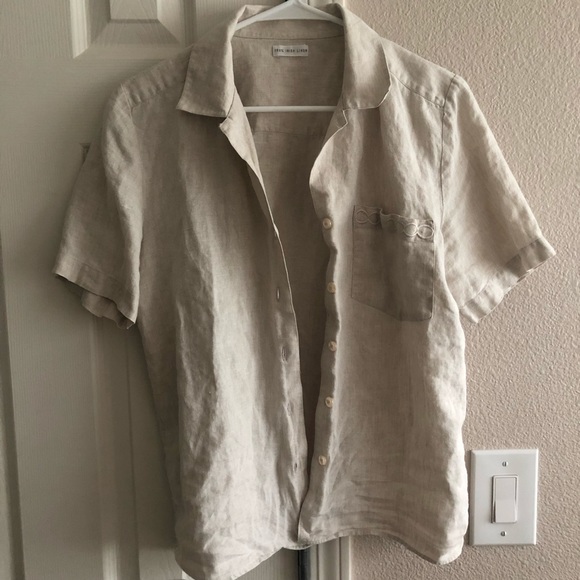 Short sleeve linen button up - Picture 3 of 5